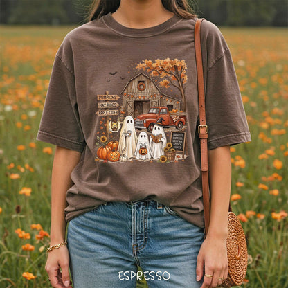 Halloween Ghosts and Pumpkin Patch T-Shirt