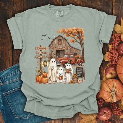 Halloween Ghosts and Pumpkin Patch T-Shirt