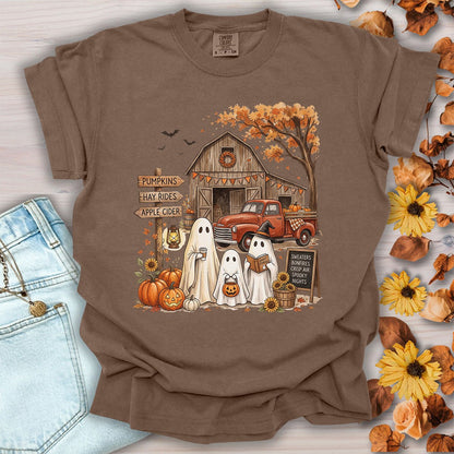 Halloween Ghosts and Pumpkin Patch T-Shirt