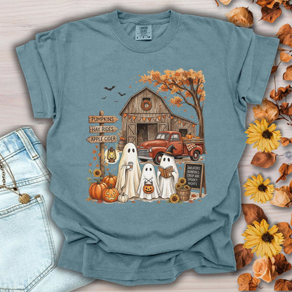 Halloween Ghosts and Pumpkin Patch T-Shirt