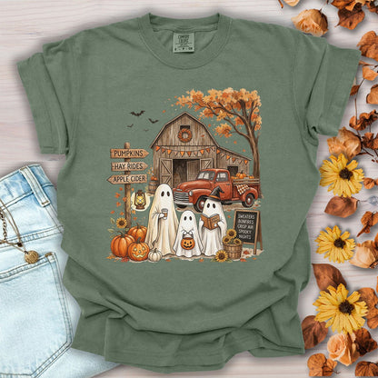 Halloween Ghosts and Pumpkin Patch T-Shirt