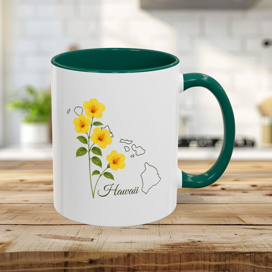 Hawaii State Flower Mug — Yellow Hibiscus (11/15oz)