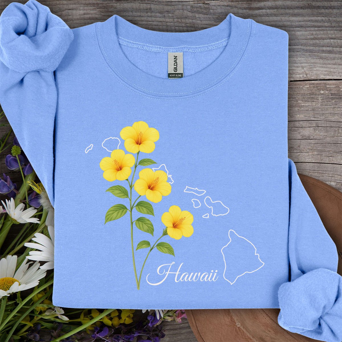 Hawaii State Flower Sweatshirt - Yellow Hibiscus