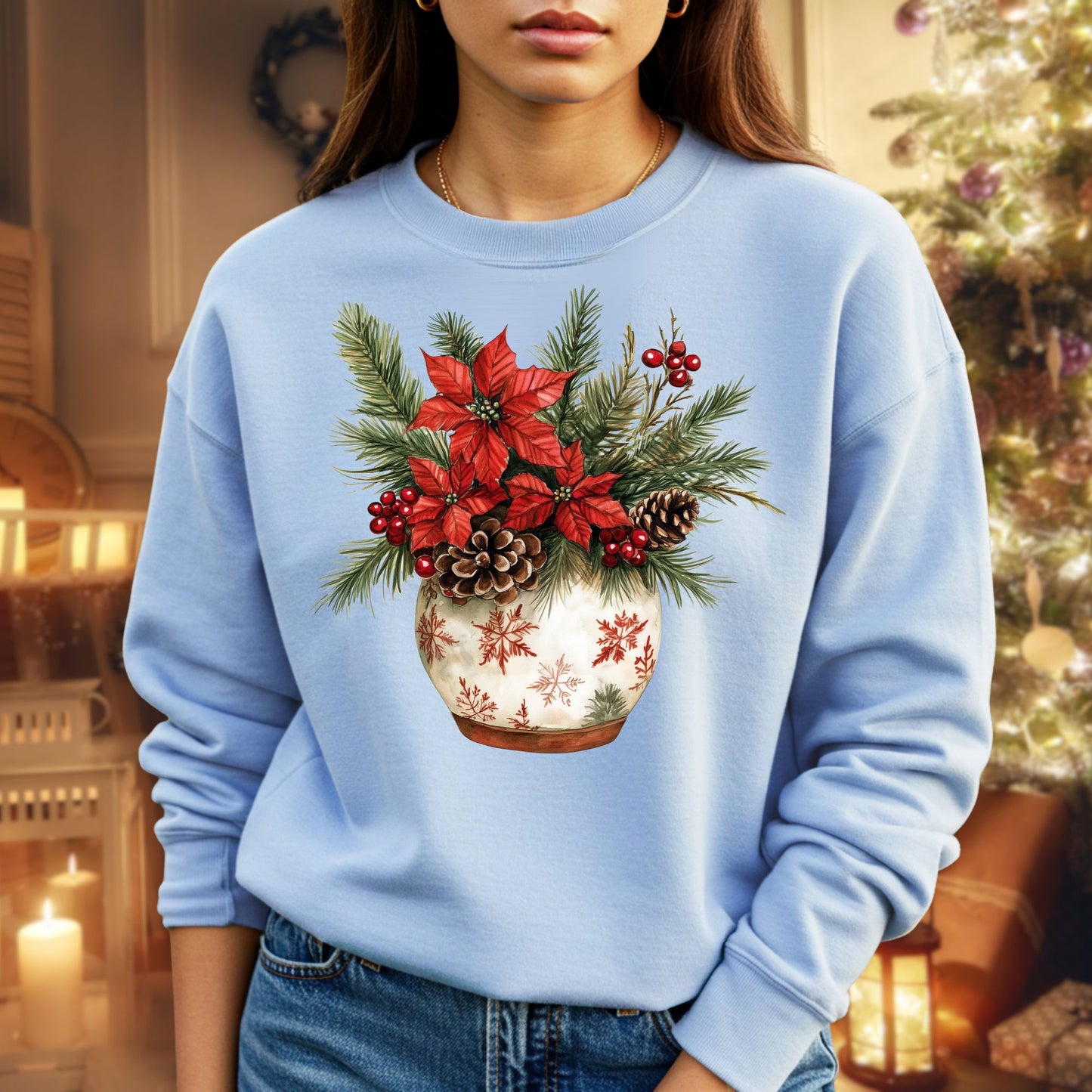 Holiday Floral Arrangement Sweatshirt