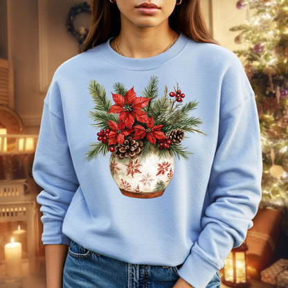 Holiday Floral Arrangement Sweatshirt