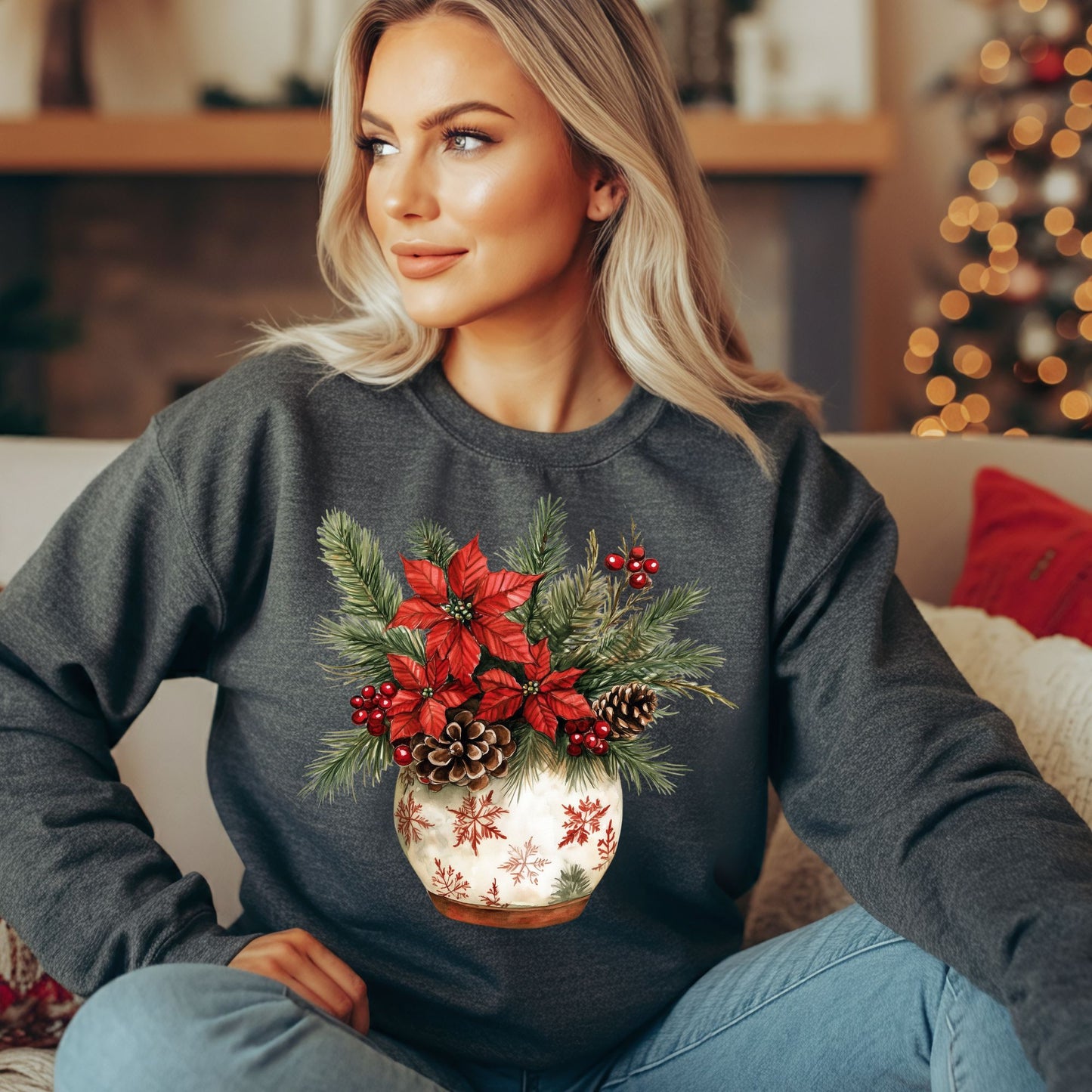 Holiday Floral Arrangement Sweatshirt