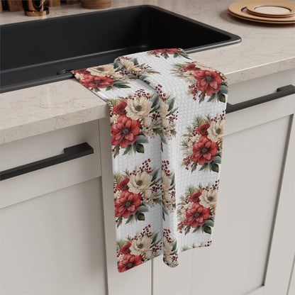 Holiday Floral Bouquet Microfiber Tea Towel