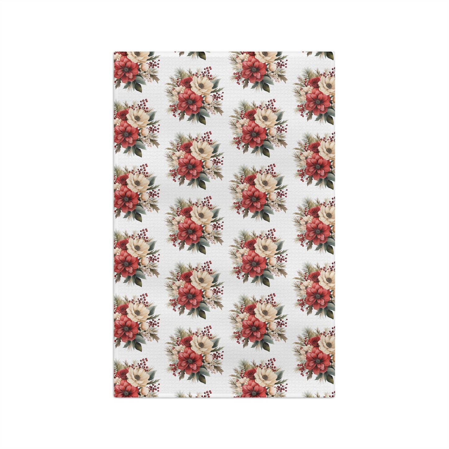 Holiday Floral Bouquet Microfiber Tea Towel