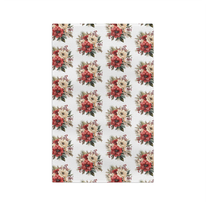 Holiday Floral Bouquet Microfiber Tea Towel