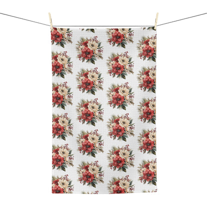 Holiday Floral Bouquet Microfiber Tea Towel