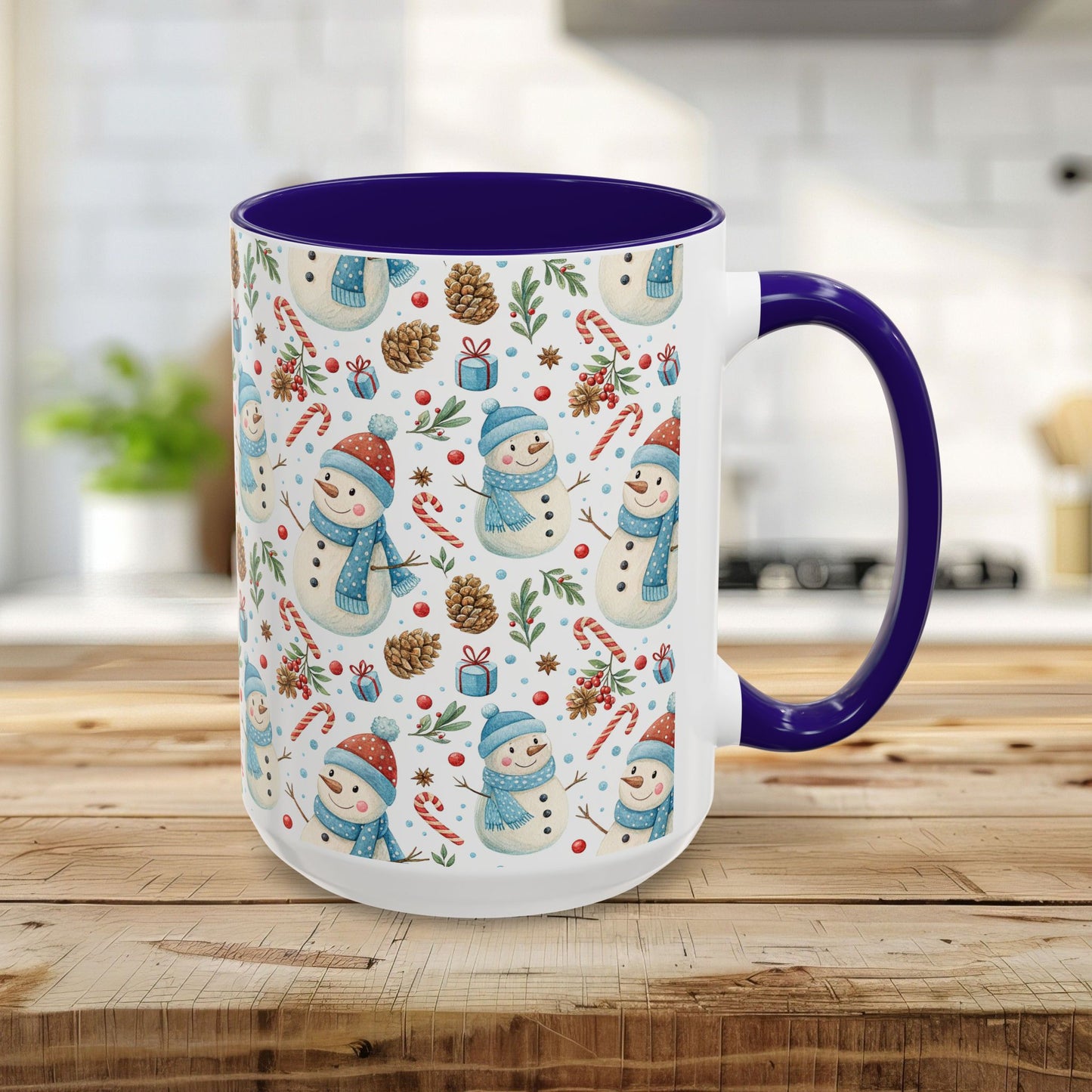 Holiday Snowman & Candy Cane Mug  (11 /15oz)