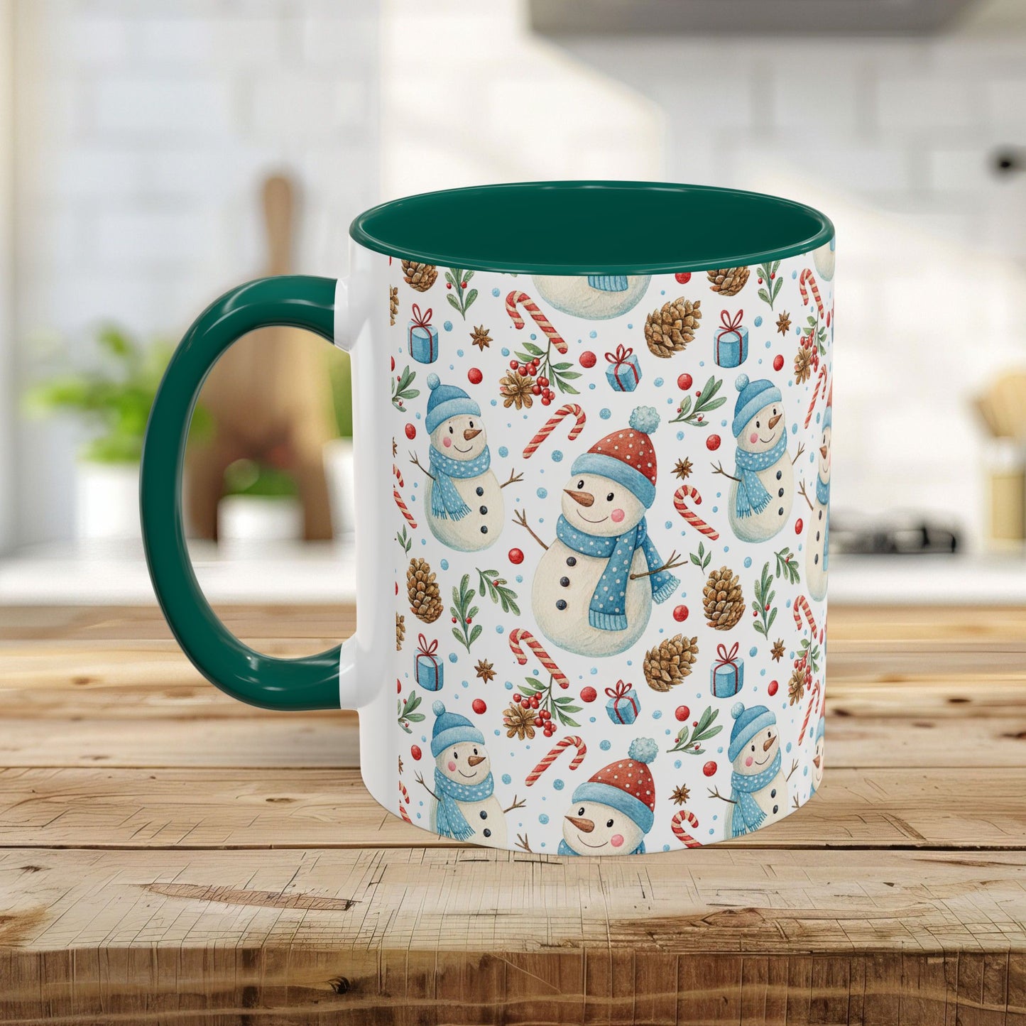 Holiday Snowman & Candy Cane Mug  (11 /15oz)