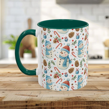 Holiday Snowman & Candy Cane Mug  (11 /15oz)
