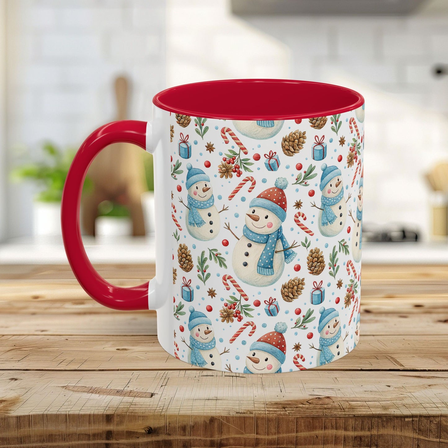 Holiday Snowman & Candy Cane Mug  (11 /15oz)