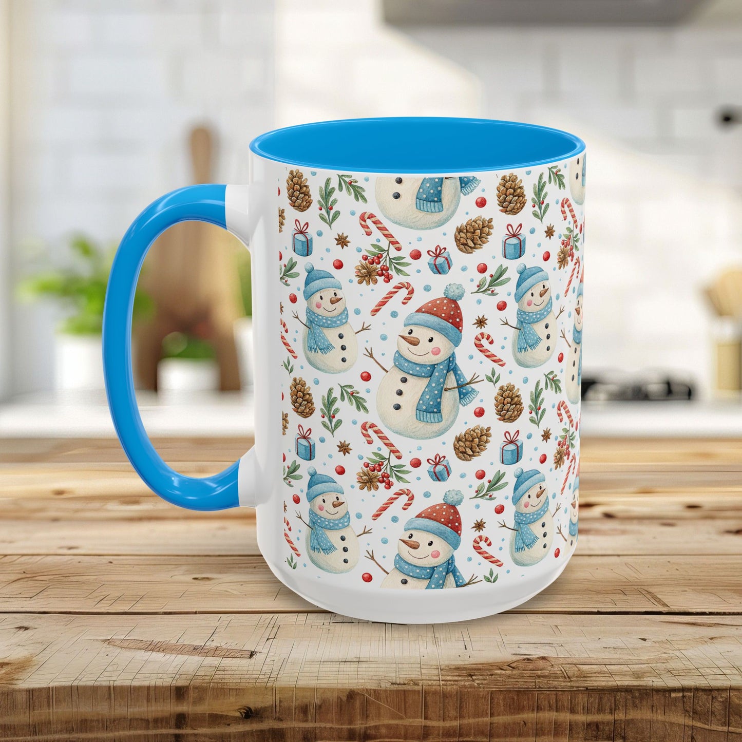 Holiday Snowman & Candy Cane Mug  (11 /15oz)