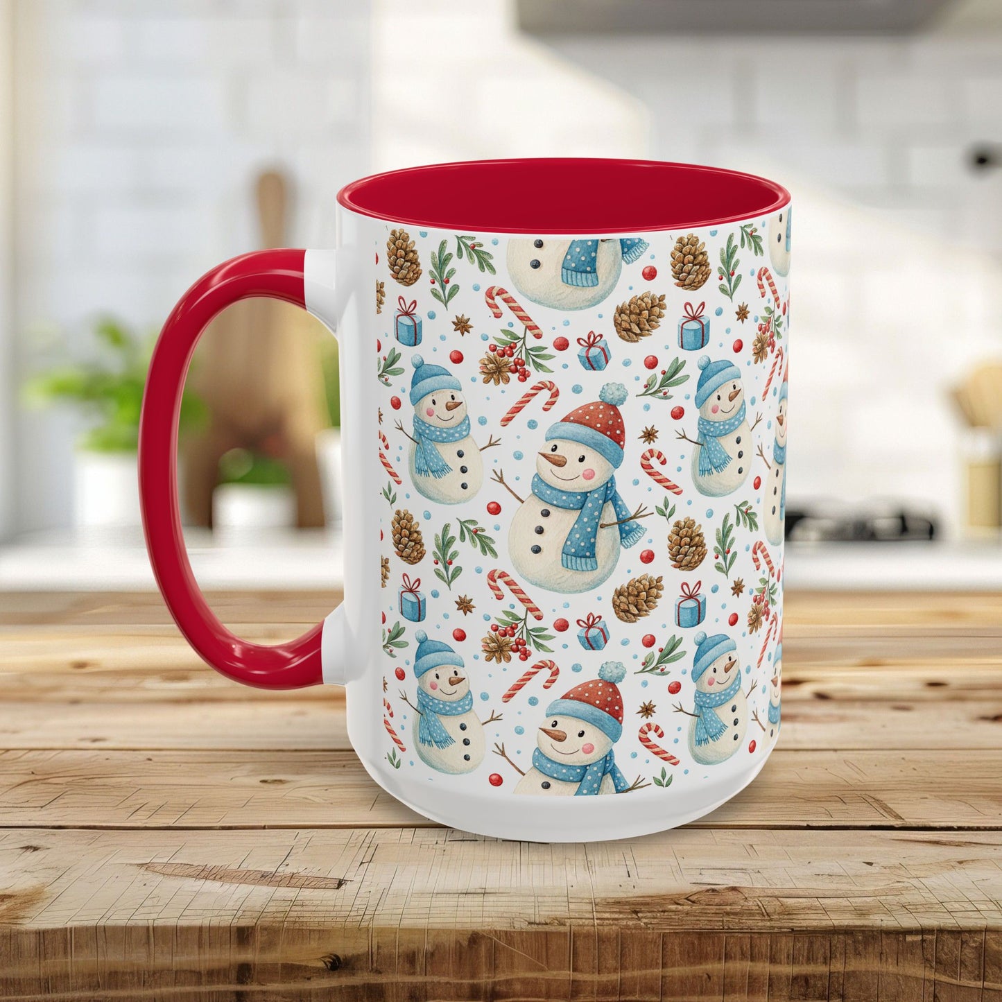 Holiday Snowman & Candy Cane Mug  (11 /15oz)