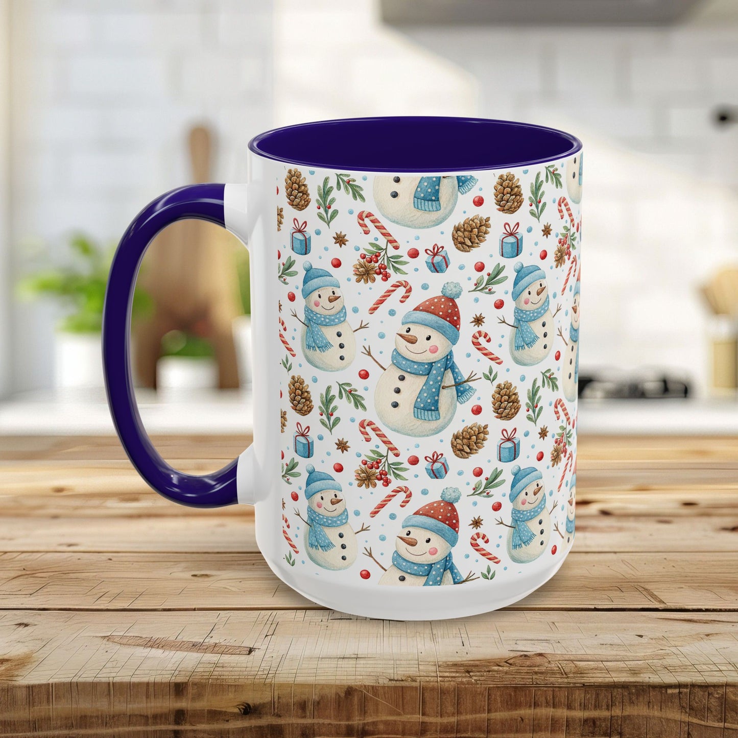 Holiday Snowman & Candy Cane Mug  (11 /15oz)
