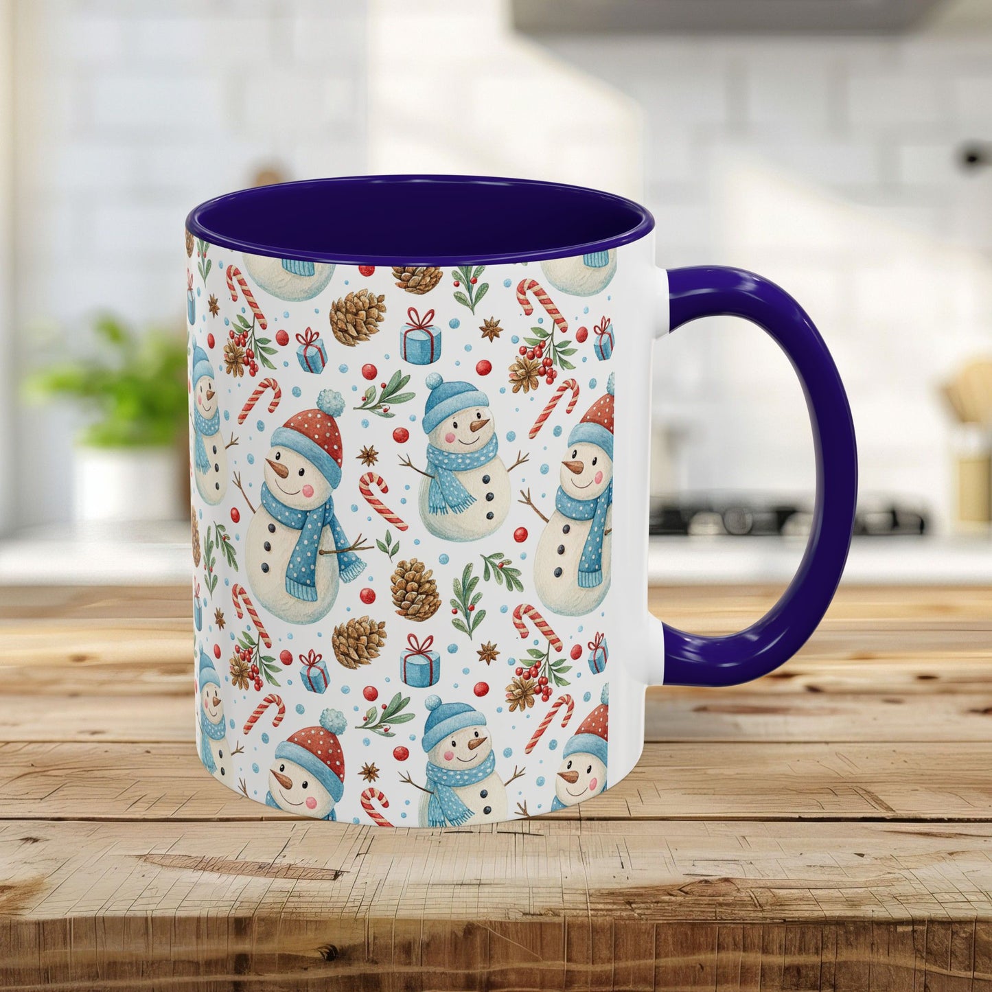 Holiday Snowman & Candy Cane Mug  (11 /15oz)