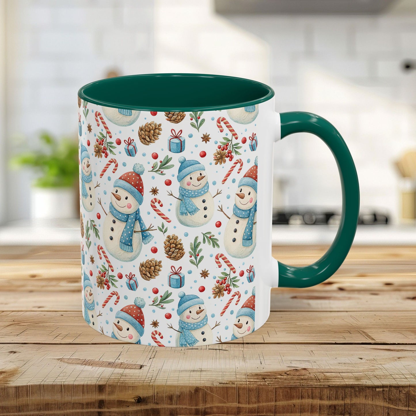 Holiday Snowman & Candy Cane Mug  (11 /15oz)