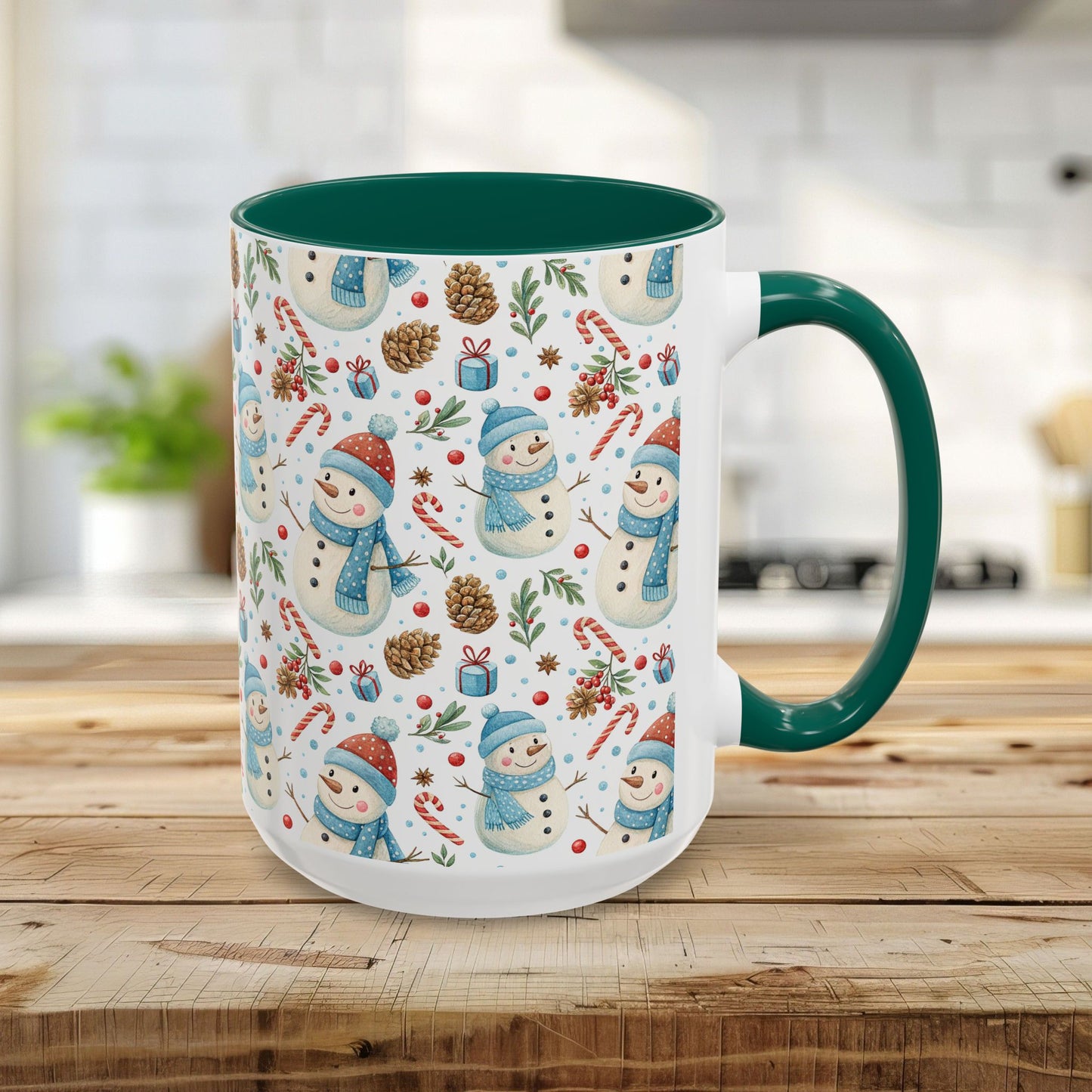 Holiday Snowman & Candy Cane Mug  (11 /15oz)