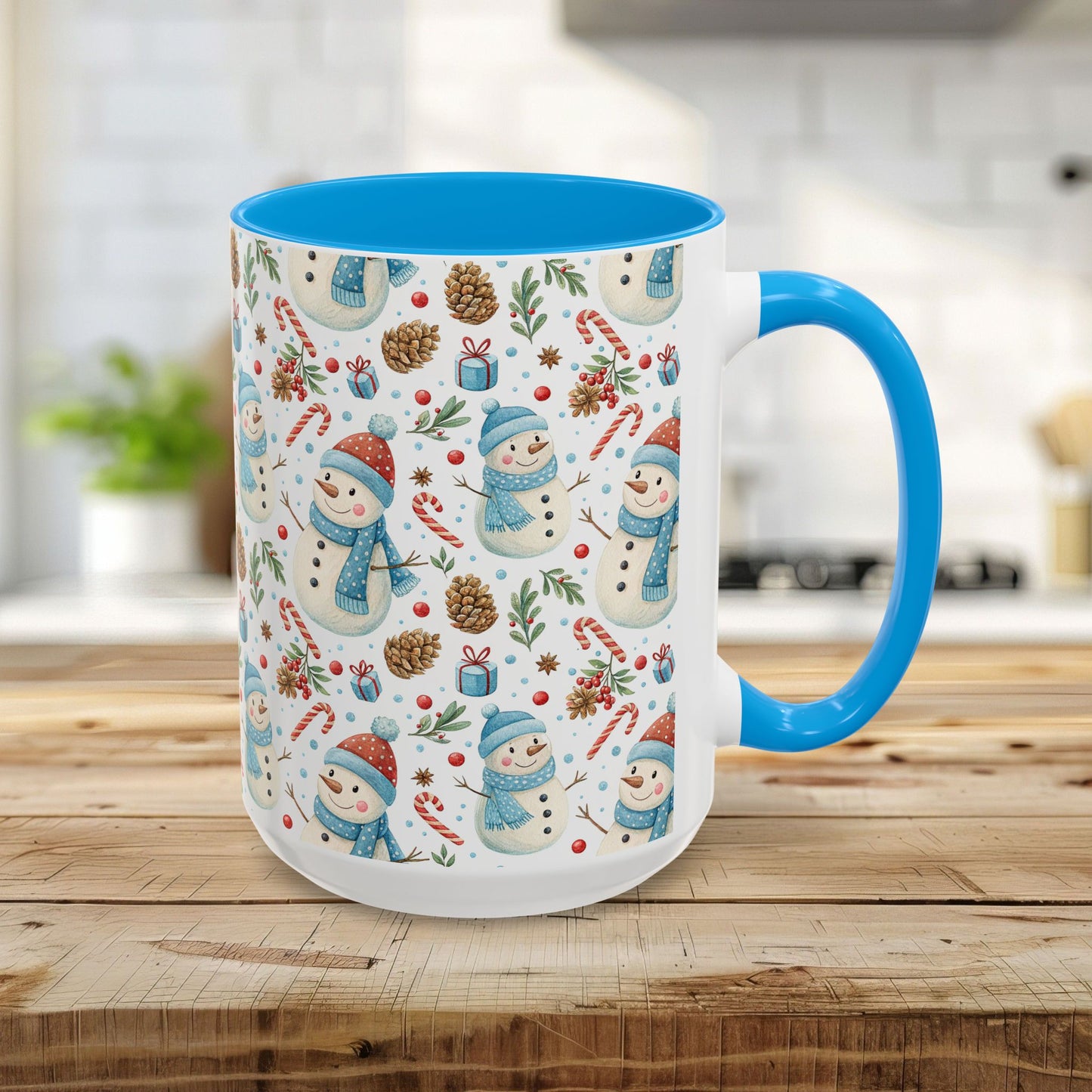 Holiday Snowman & Candy Cane Mug  (11 /15oz)
