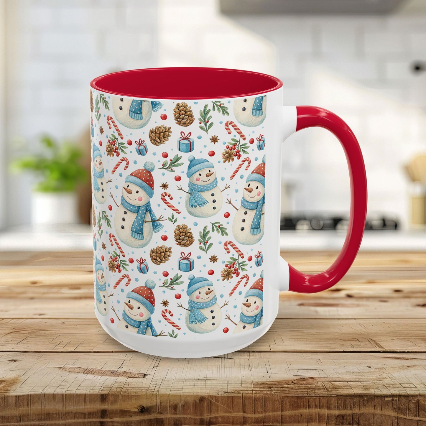 Holiday Snowman & Candy Cane Mug  (11 /15oz)