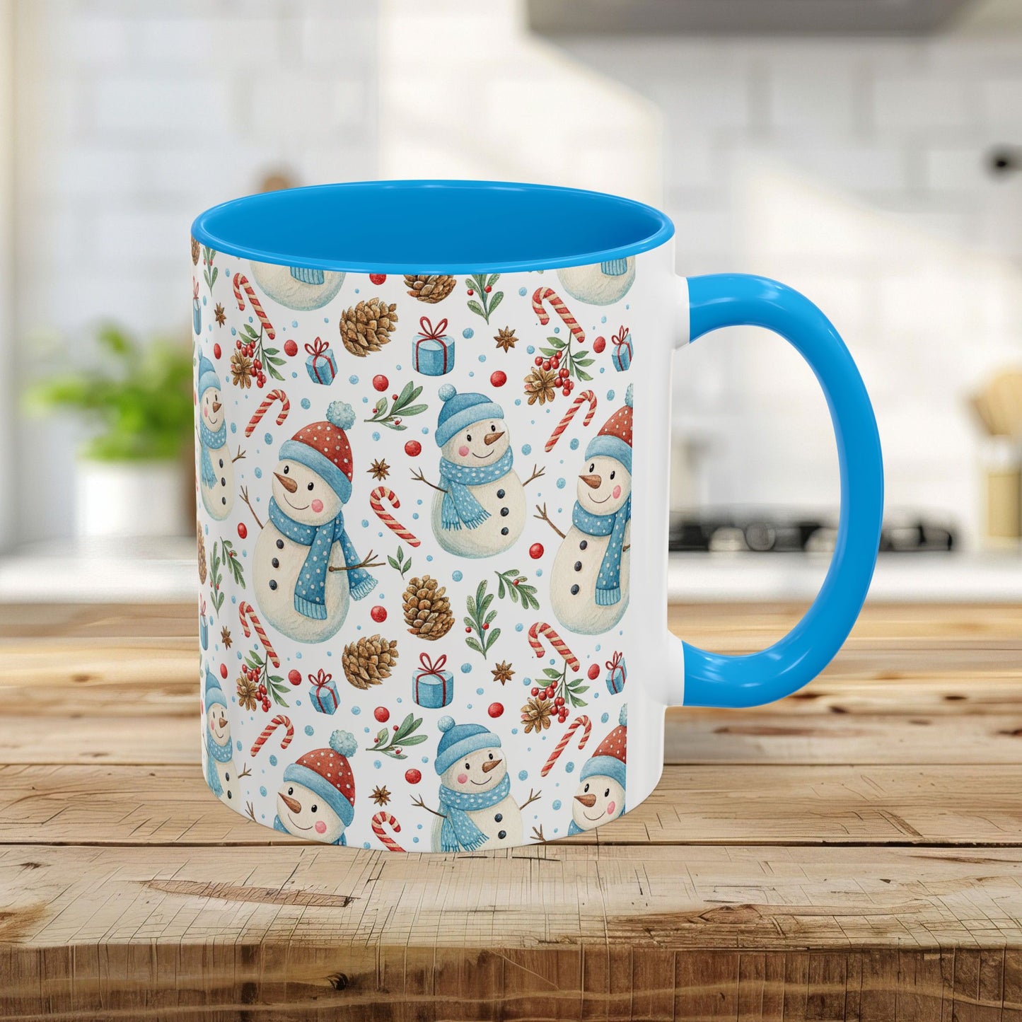 Holiday Snowman & Candy Cane Mug  (11 /15oz)