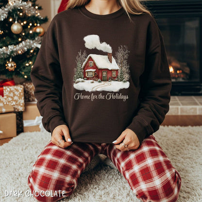 Home for the Holidays Red Cabin Sweatshirt