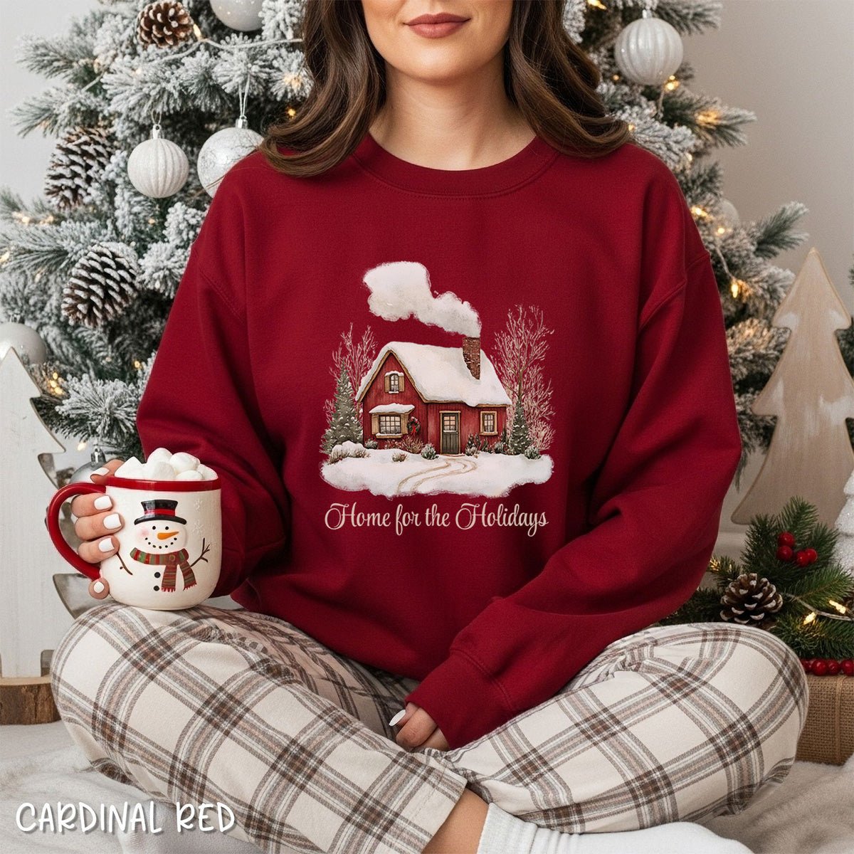 Home for the Holidays Red Cabin Sweatshirt