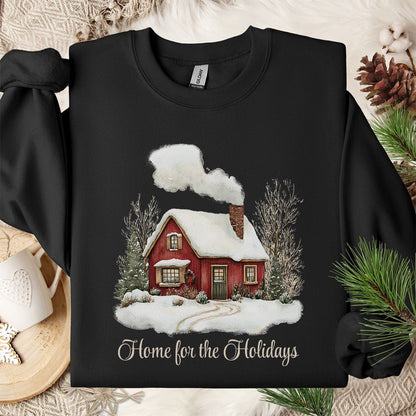 Home for the Holidays Red Cabin Sweatshirt