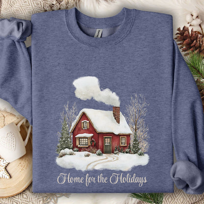 Home for the Holidays Red Cabin Sweatshirt