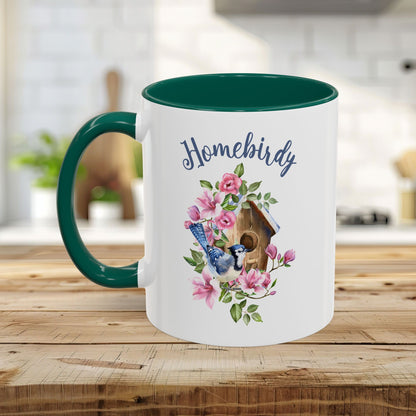 Homebirdy (Homebody) Blue Jay Birdhouse Mug (11/15oz)