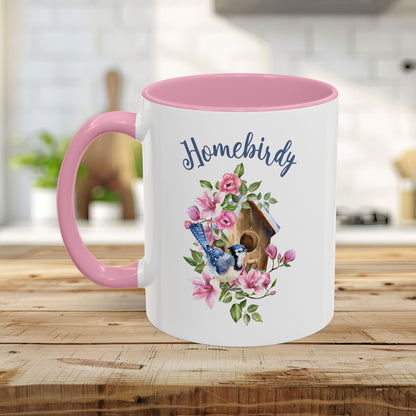 Homebirdy (Homebody) Blue Jay Birdhouse Mug (11/15oz)