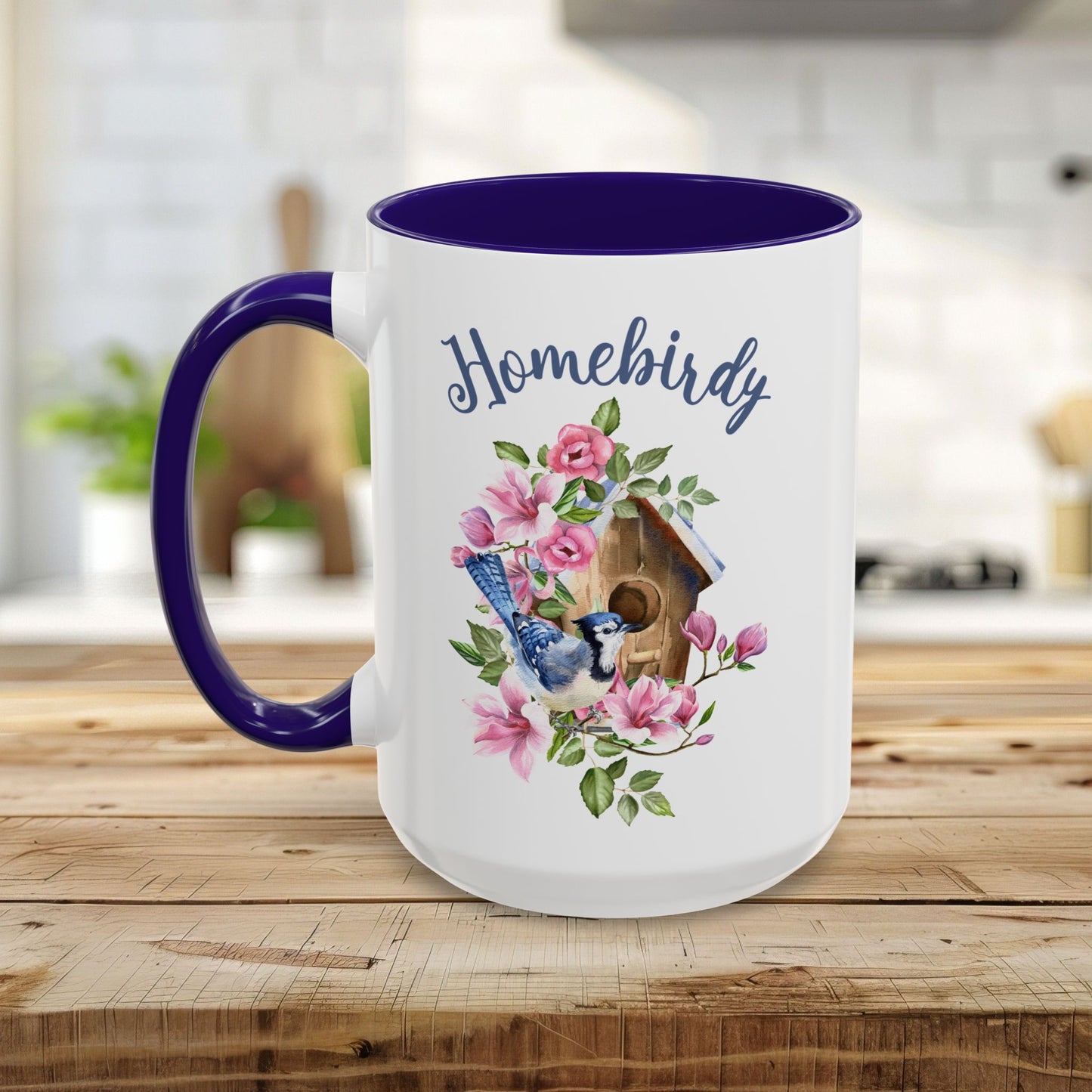Homebirdy (Homebody) Blue Jay Birdhouse Mug (11/15oz)