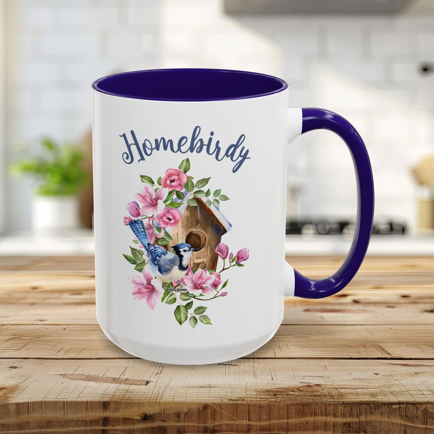 Homebirdy (Homebody) Blue Jay Birdhouse Mug (11/15oz)