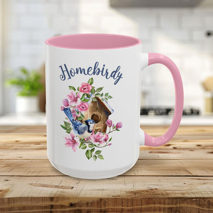Homebirdy (Homebody) Blue Jay Birdhouse Mug (11/15oz)
