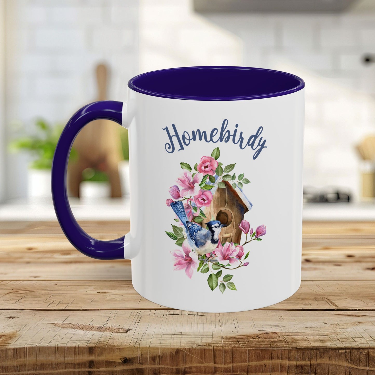 Homebirdy (Homebody) Blue Jay Birdhouse Mug (11/15oz)
