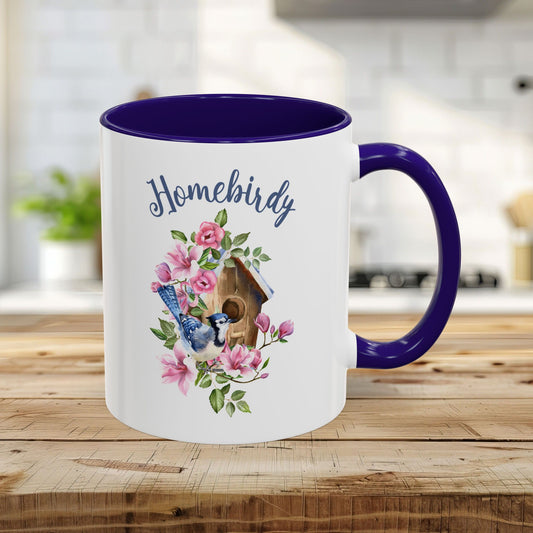 Homebirdy (Homebody) Blue Jay Birdhouse Mug (11/15oz)