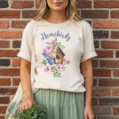 "Homebirdy" (Homebody) T-Shirt — Birdhouse & Bluebird