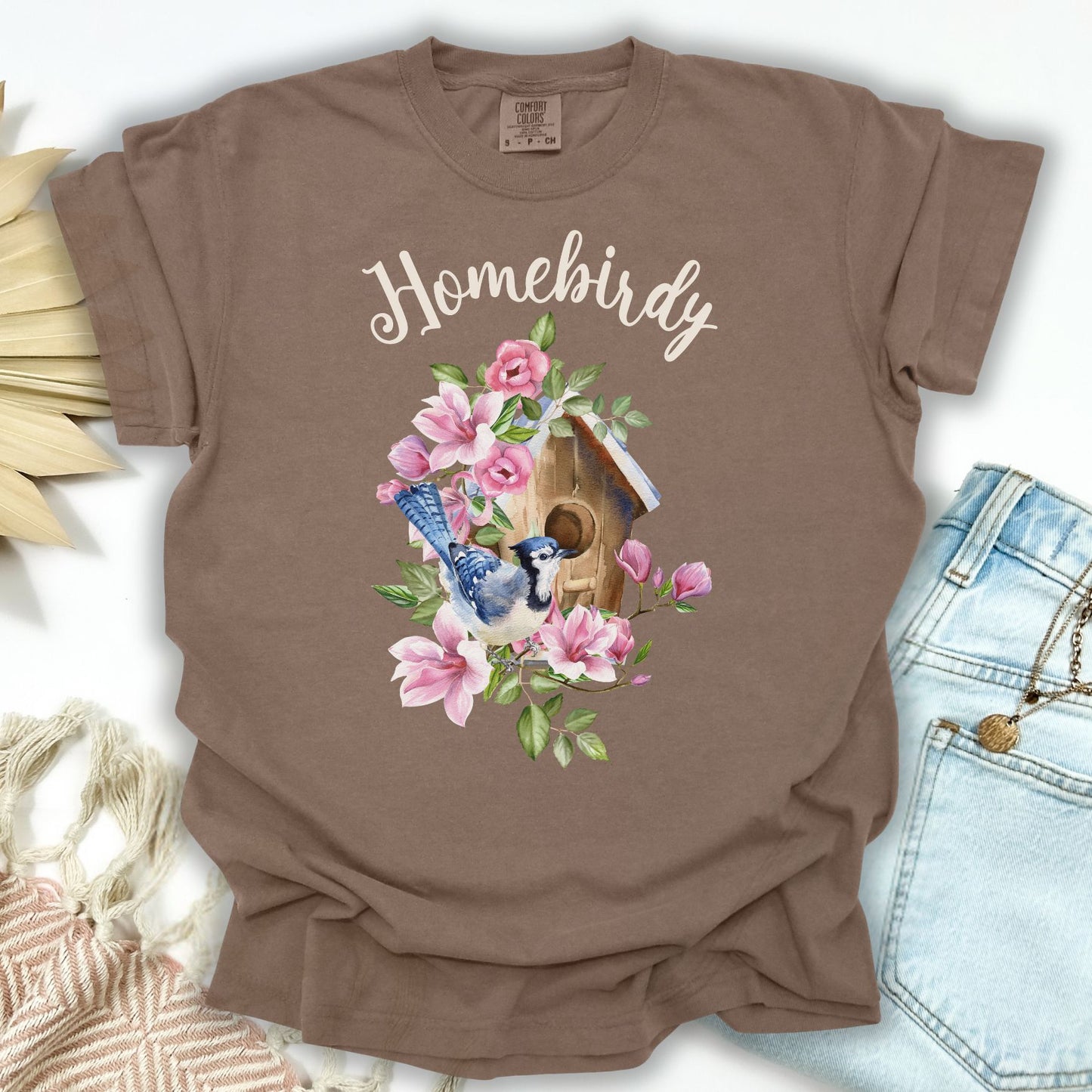 "Homebirdy" (Homebody) T-Shirt — Birdhouse & Bluebird