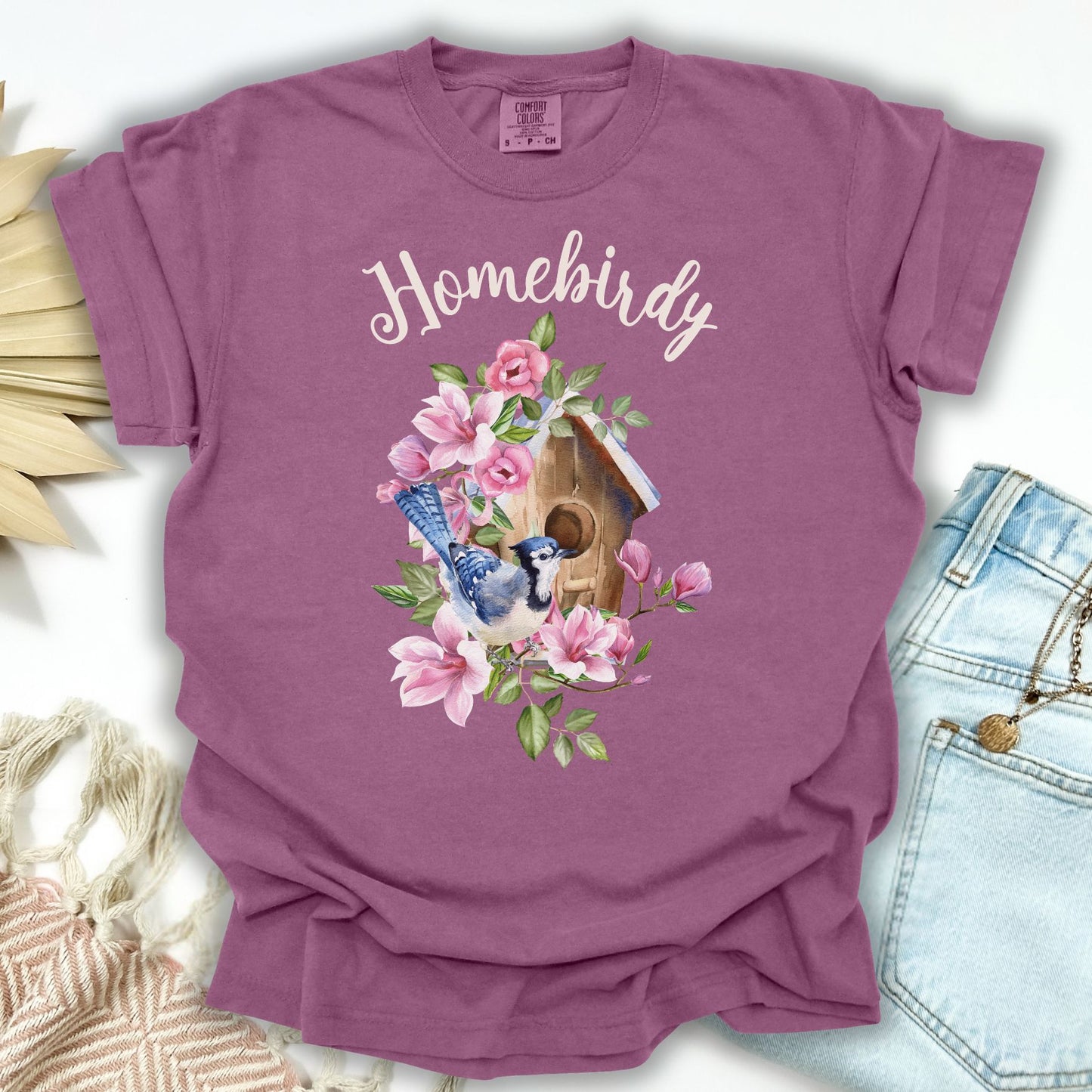 "Homebirdy" (Homebody) T-Shirt — Birdhouse & Bluebird