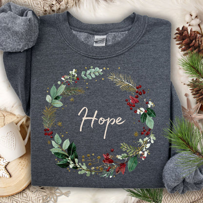 Hope Christmas Wreath Sweatshirt