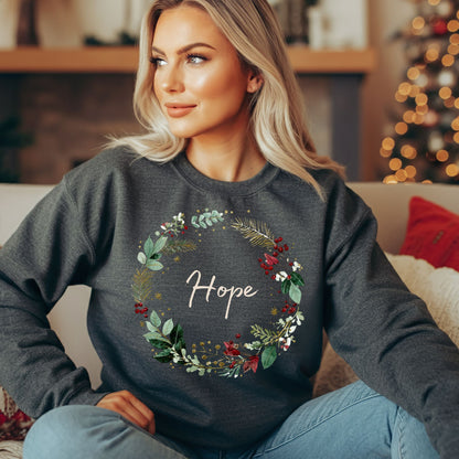 Hope Christmas Wreath Sweatshirt