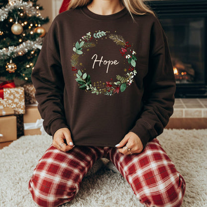 Hope Christmas Wreath Sweatshirt
