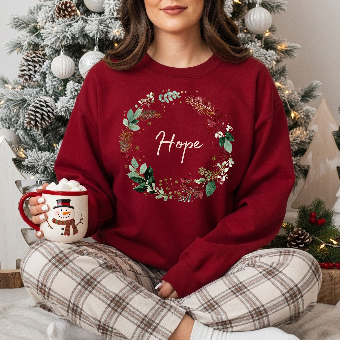 Hope Christmas Wreath Sweatshirt