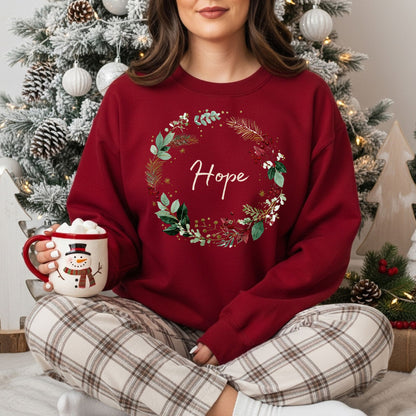 Hope Christmas Wreath Sweatshirt
