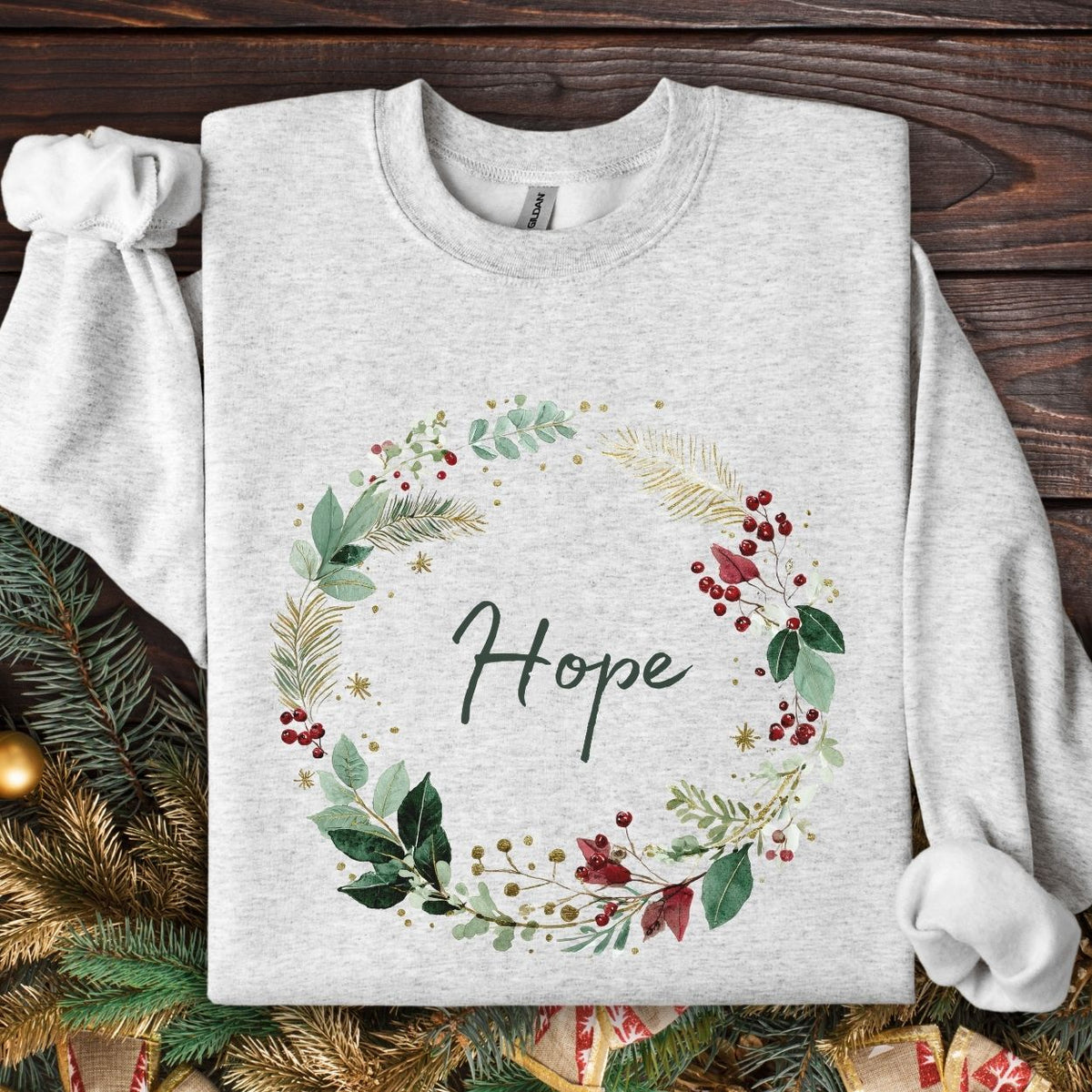 Hope Christmas Wreath Sweatshirt