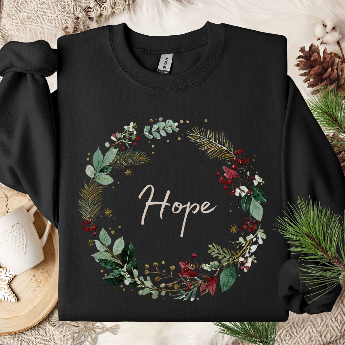 Hope Christmas Wreath Sweatshirt