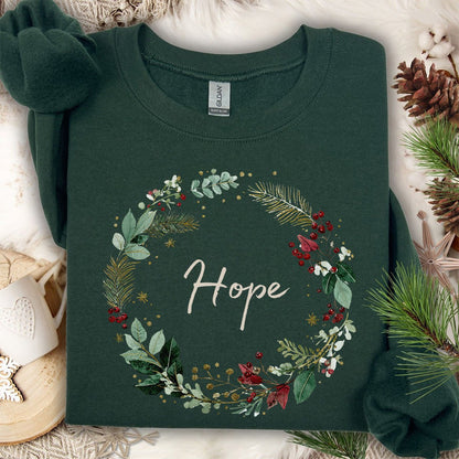 Hope Christmas Wreath Sweatshirt