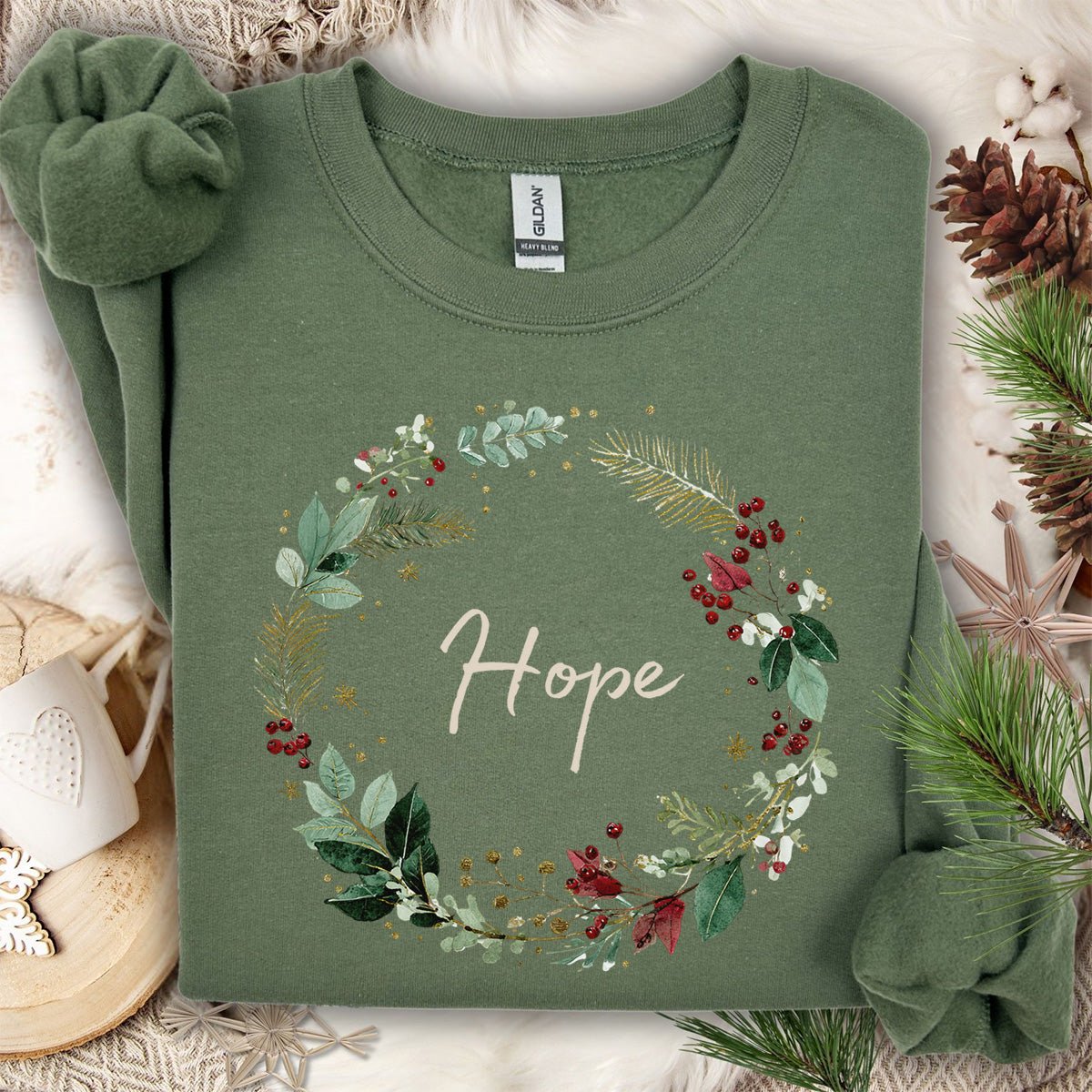 Hope Christmas Wreath Sweatshirt
